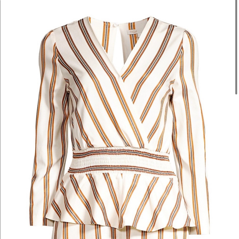 Maje striped peplum suit romper - Picture 3 of 7